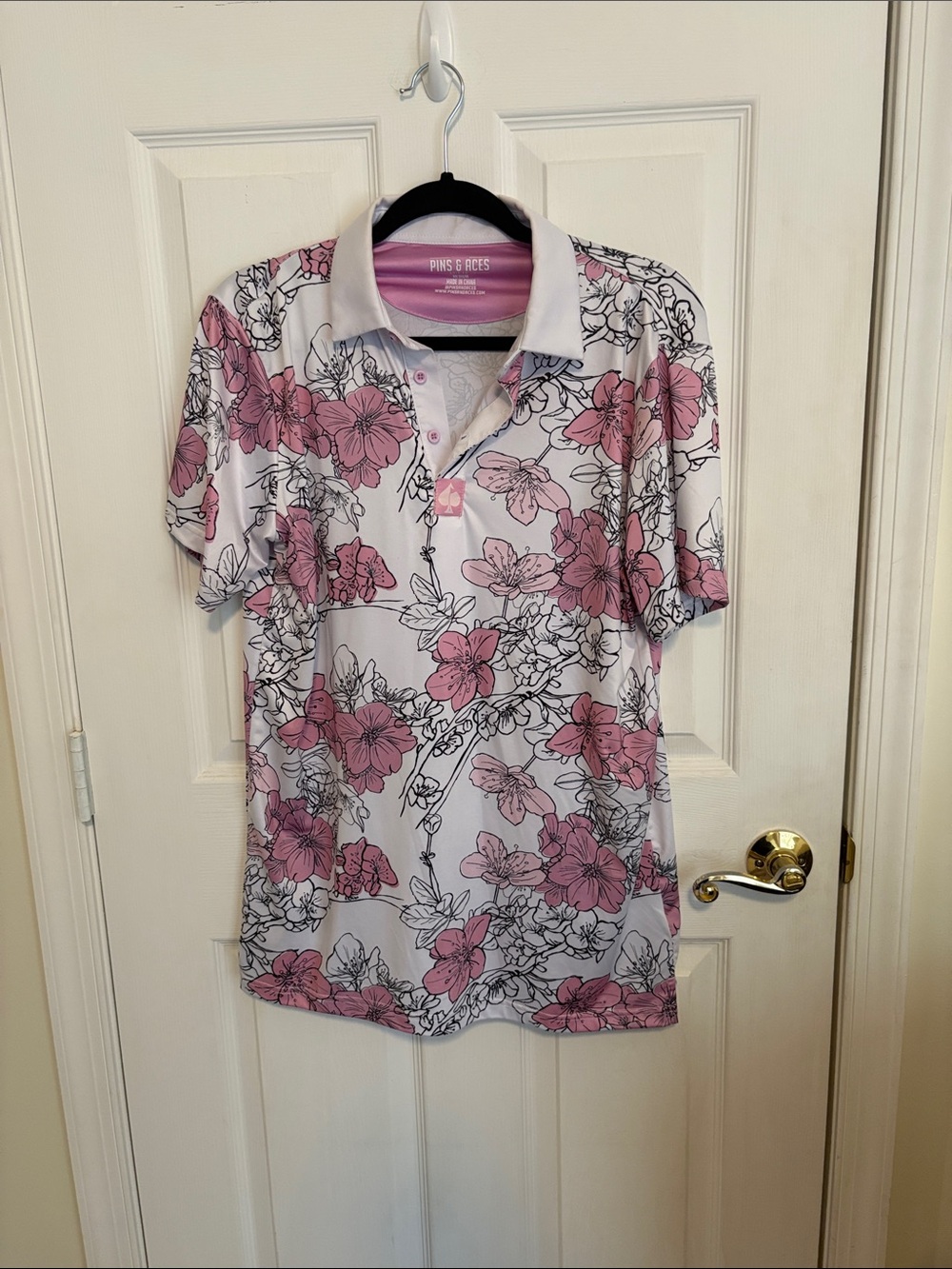 Pins & Aces Cherry Blossom Polo
